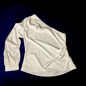 One shoulder white SHEIN top